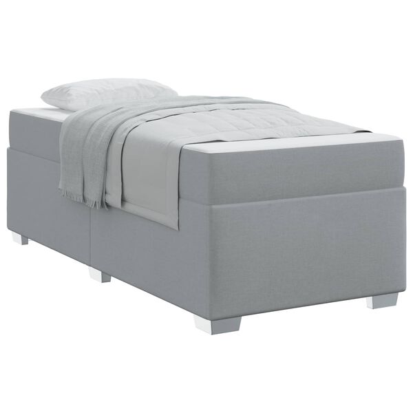 vidaXL Bedframe met matras Lichtgrijs 80 x 200 cm Stof