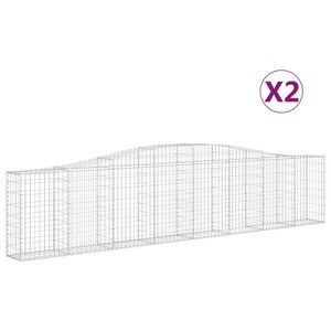 vidaXL Schanskorven 2 st gewelfd 400x30x80/100 cmg ijzer