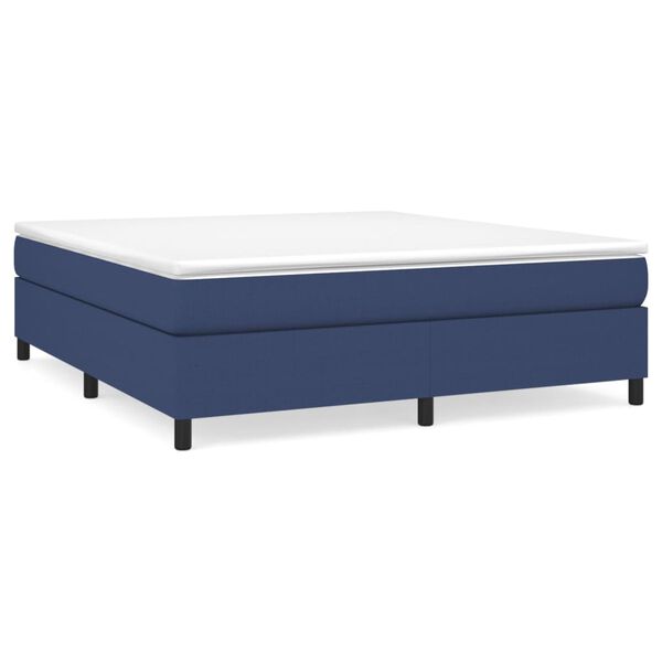 vidaXL Boxspring met matras stof blauw 160x200 cm