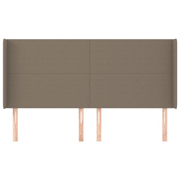 vidaXL Hoofdbord met randen 163x16x118/128 cm stof taupe