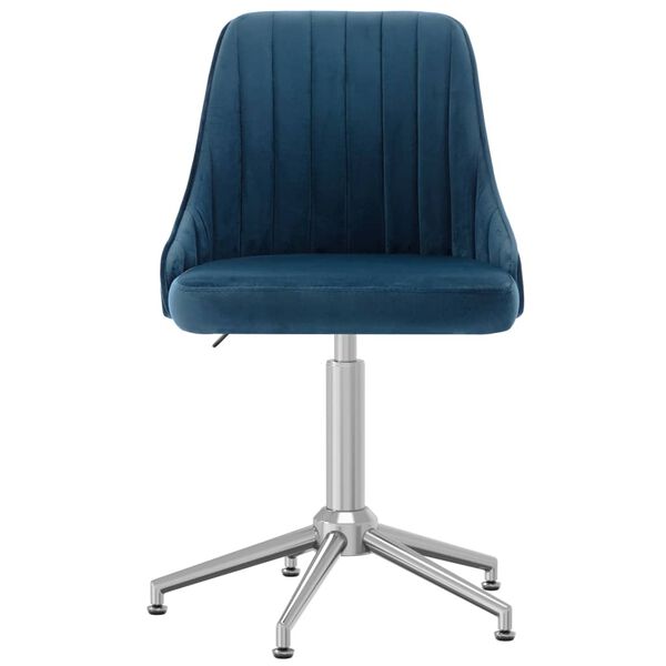 vidaXL Eetkamerstoelen draaibaar 6 st fluweel blauw