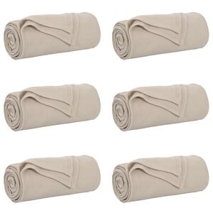 vidaXL Kleden 6 st Beige 170 x 130 cm 1.86 kg Fleece