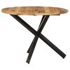 vidaXL Eettafel rond 100x100x75 cm ruw mangohout