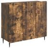 vidaXL Dressoir Gerookt eiken 89 x 34,5 x 82 cm Bewerkt hout