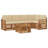 vidaXL Buiten bankenset 6 st Natuurlijk en Beige Polyester
