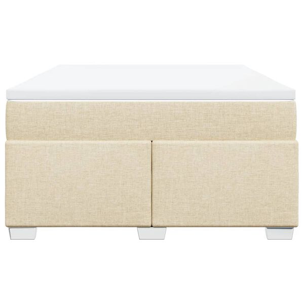 vidaXL Boxspring met matras stof cr&egrave;mekleurig 140x200 cm