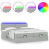 vidaXL Ottoman bed met matrassen en LED's 180x200cm fluweel lichtgrijs