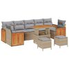 vidaXL Tuinbankenset met kussen 10 pcs Beige en Licht Grijs
