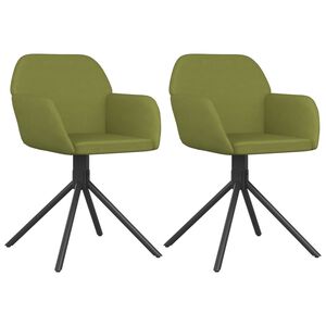 vidaXL Eetkamerstoelen draaibaar 2 st fluweel lichtgroen