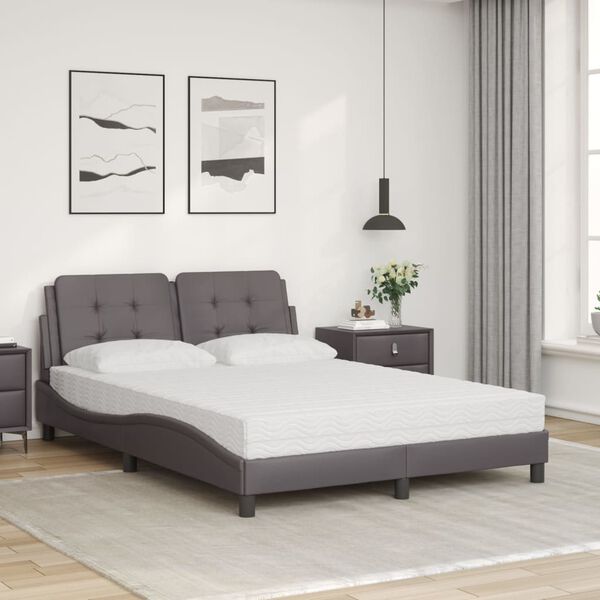 vidaXL Bedframe zonder matras "Zadar" kunstleer grijs 120x200 cm