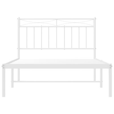 vidaXL Bedframe met hoofdbord metaal wit 107x203 cm