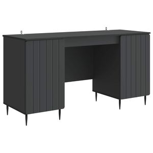 vidaXL Bureau met plank Zwart 142,5 x 50 x 75 cm Bewerkt hout