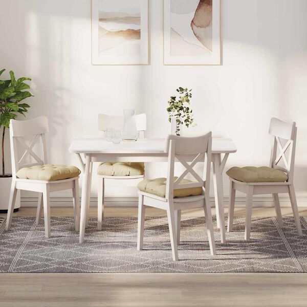 vidaXL Zitkussens 4 pcs Cr&egrave;me 45 x 45 x 12 cm Stof