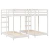 vidaXL Drie-hoog Bunk Bed Frame Wit 160 x 200 cm Massief grenenhout