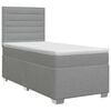 vidaXL Boxspringbed met matras met hoofdeinde Lichtgrijs Enkel Stof