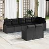vidaXL Tuin Sofa Set met opslag 8 pcs Zwart poly rattan