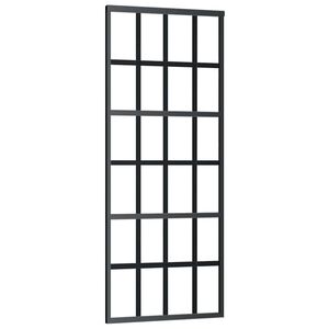 vidaXL Schuifdeur 76x205 cm ESG-glas en aluminium zwart