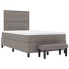 vidaXL Boxspringbed met matras met hoofdeinde Taupe 120 x 200 cm Stof