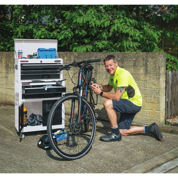 Draper Tools Rolkast met gereedschapskist 61,6x33x99,8 cm wit