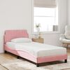 vidaXL Bed met matras "Dover" fluweel roze 80x200 cm