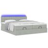 vidaXL Ottoman bed met matrassen en LED's 200x200cm fluweel lichtgrijs