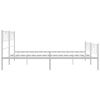 vidaXL Bedframe met hoofd- en voeteneinde metaal wit 200x200 cm
