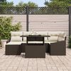vidaXL Tuin Sofa Set met kussen met opslag 7 pcs Bruin en Cr&egrave;me