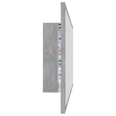 vidaXL Badkamerspiegel LED 100x8,5x37 cm acryl betongrijs
