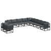 vidaXL Tuinbankenset met kussen 11 pcs Zwart Aluminium