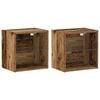vidaXL Wandplank met LED-verlichting 2 st Bruin 40 x 28,5 x 40 cm