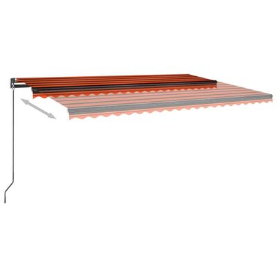 vidaXL Luifel automatisch met LED windsensor 500x300 cm oranje bruin