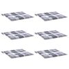 vidaXL Tuinstoelkussens 6 st 40x40x4 cm oxford stof ruitpatroon grijs