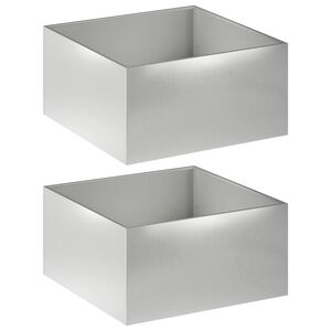 vidaXL Plantenbak 2 st zilver 100 x 100 x 40 cm Roestvrij staal