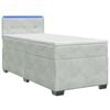 vidaXL Boxspring Bed met Matras en LED Lichtgrijs 100 x 200 cm fluweel