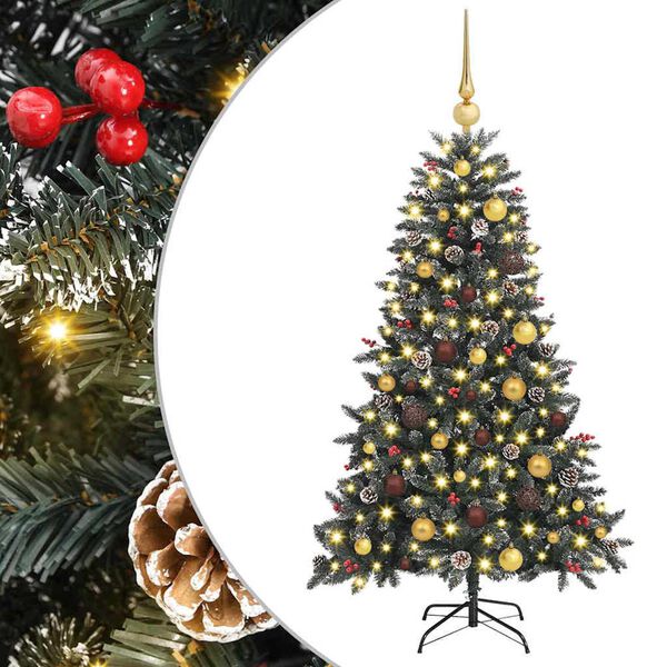vidaXL Kunstkerstboom met 150 LED Groen 150 cm PVC en Plastic en Staal