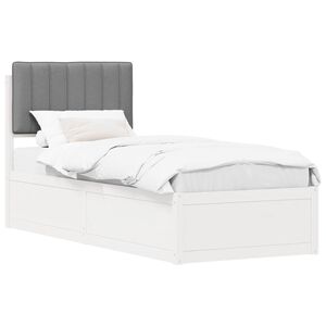 vidaXL Bedframe met Gevoerd Hoofdgedeelte Lichtgrijs 80 x 200 cm