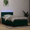 vidaXL Boxspring met matras en LED fluweel donkergroen 80x210 cm