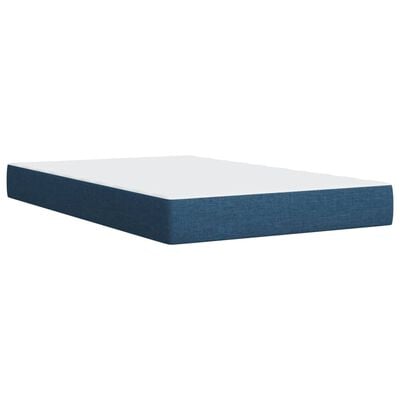 vidaXL Boxspring met matras stof blauw 90x190 cm