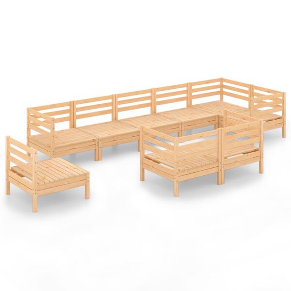 vidaXL 9-delige Loungeset massief grenenhout