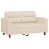 vidaXL 2-delige Loungeset met kussens microvezelstof beige