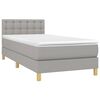 vidaXL Boxspring met matras stof lichtgrijs 80x200 cm