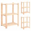 vidaXL Opbergrekken 3-laags 3 st 60x38x90 cm massief grenenhout 150 kg