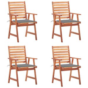 vidaXL Tuinstoelen 4 st met kussens massief acaciahout