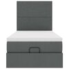 vidaXL Ottoman bed met matras 100x200cm stof donkergrijs
