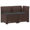 vidaXL Tweedelige Tuinbank met Kussens Rattan Look 2-zits PP Bruin