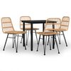 vidaXL 5-delige Tuinset poly rattan