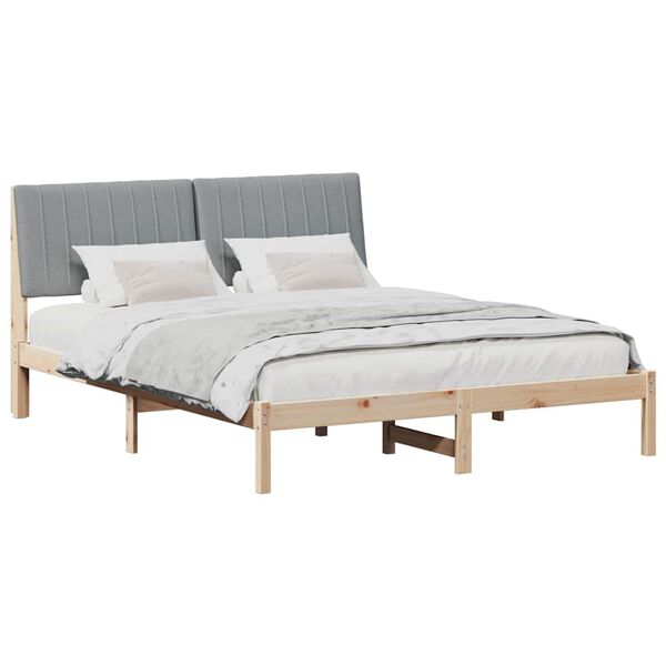 vidaXL Bedframe met hoofdeinde Bruin 160 x 200 cm Massief grenenhout