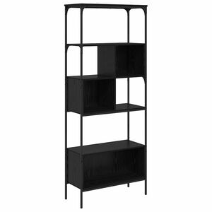 vidaXL Boekenkast 7-laags 76 x 33 x 188,5 cm Bewerkt hout Zwart Eiken