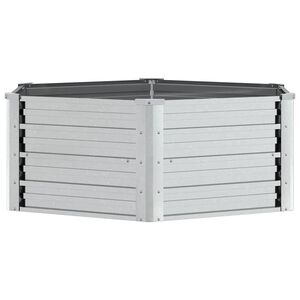 vidaXL Plantenbak verhoogd 129x45 cm gegalvaniseerd staal zilverkleur