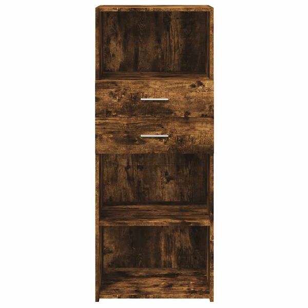 vidaXL Hoge kast 50x42,5x124 cm bewerkt hout gerookt eikenkleurig
